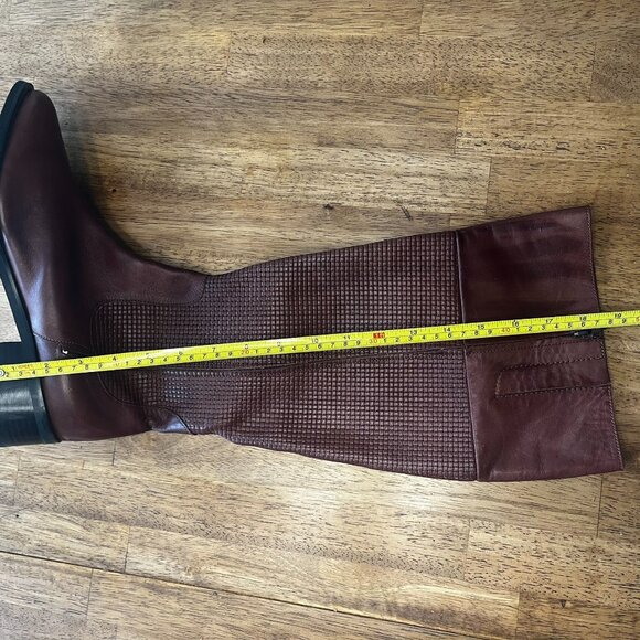 Cole Haan Tall Woven Design Leather Boots 11B - Picture 2 of 9